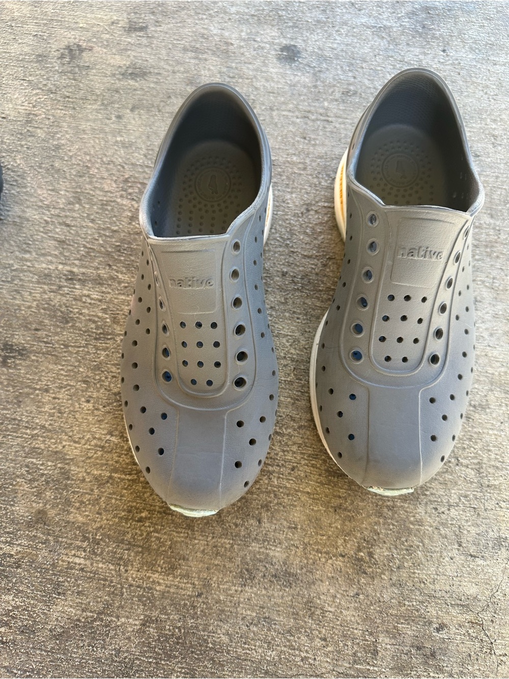 Native Jefferson Slip-On Shoes in Gray and White